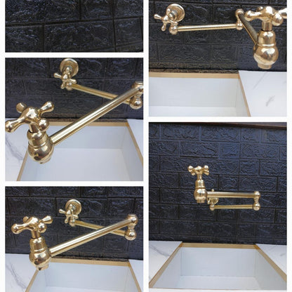 Unlacquered Brass Wall Mount Pot Filler