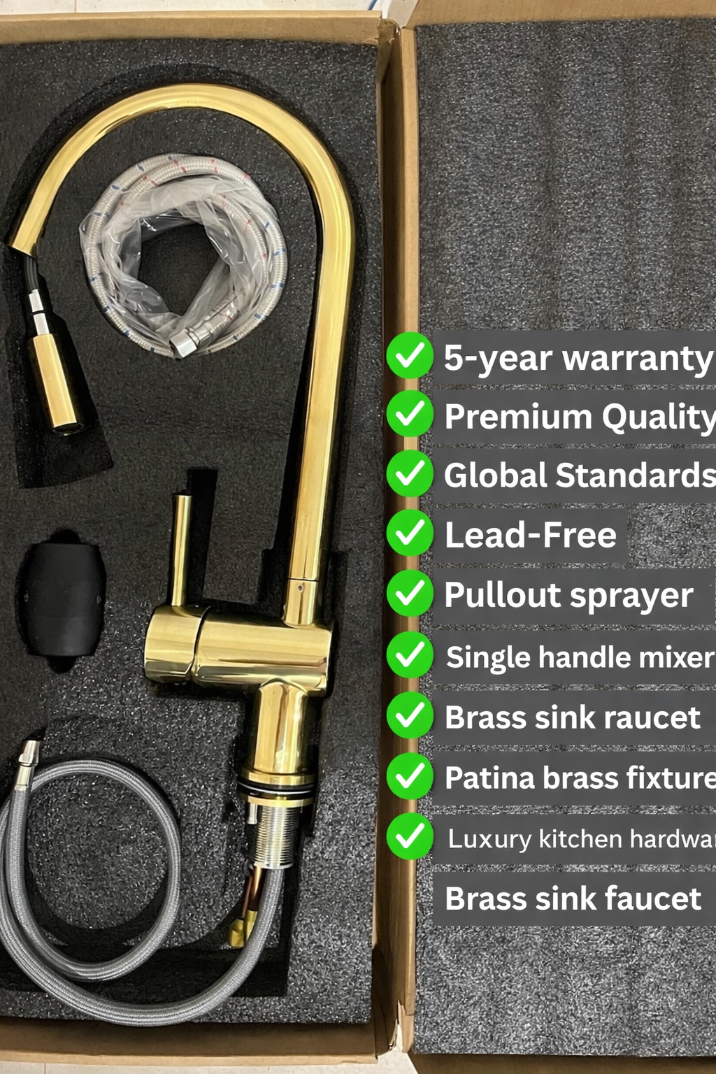 Unlacquered Brass Kitchen Faucet