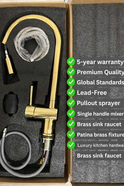Unlacquered Brass Kitchen Faucet
