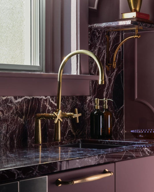 Widespread Brass Bathroom Faucet with Cross Handles