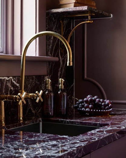 Widespread Brass Bathroom Faucet with Cross Handles