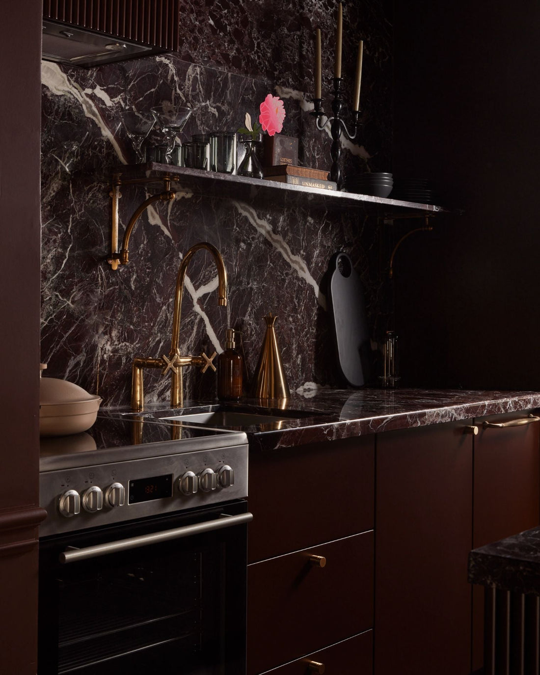Widespread Brass Bathroom Faucet with Cross Handles