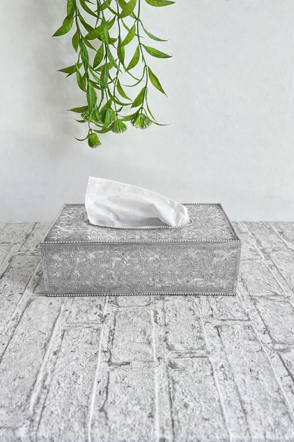 Handmade Brass Tissue Box Cover – Moroccan Engraved Metal Decorative Tissue Holder
