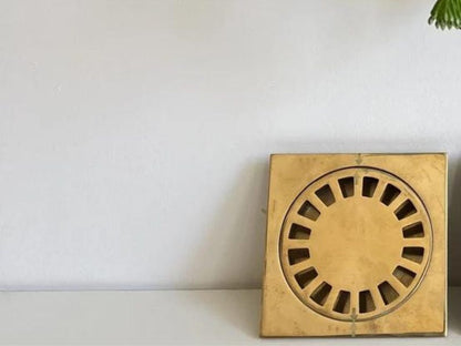 Solid Brass Square Floor Drain Cover – Modern Minimal Bathroom