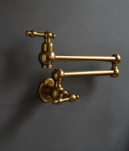 Wall Mounted Folding Stove Faucet with Cross Handles
