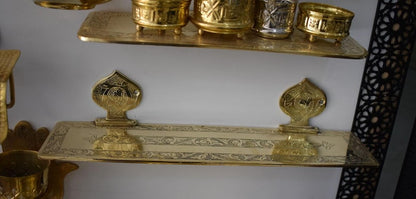 Handmade Solid Brass Soap Dish – Engraved Moroccan Wall-Mounted Bathroom Accessory