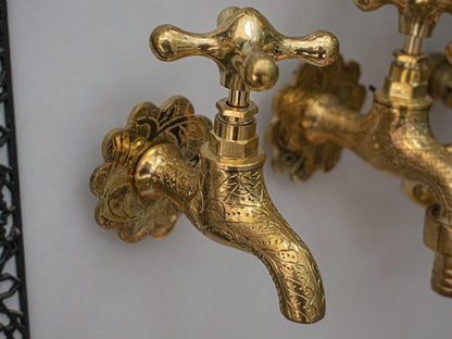 Moroccan Brass Wall Faucet
