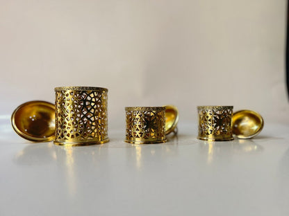 Mini Moroccan Brass Lanterns – Hand-Cut Decorative Candle Holders
