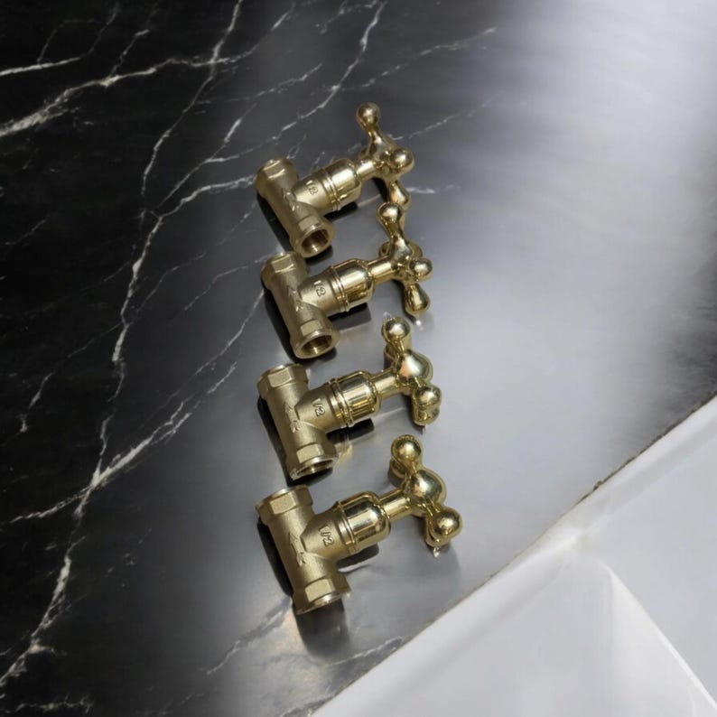 Vintage Cross Handle Stop Valves