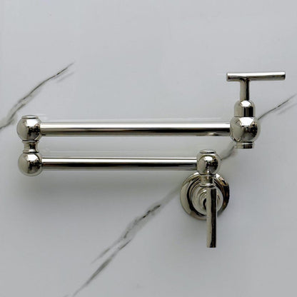 Polished Nickel Wall Mount Pot Filler Faucet