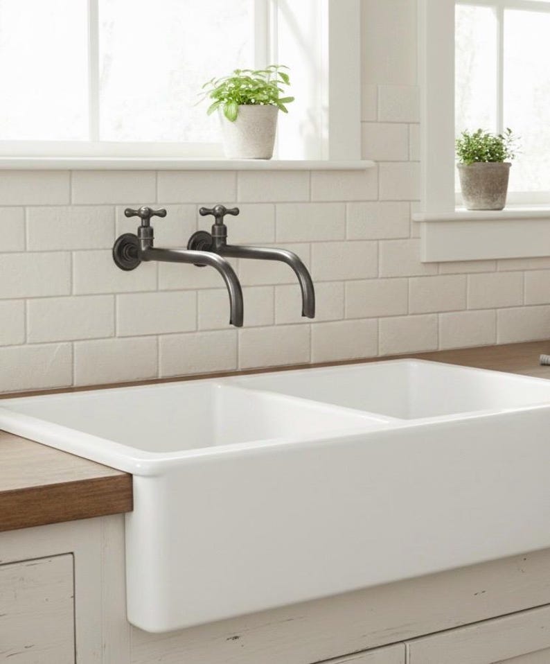 Dark Patina Brass Wall Mount Faucet