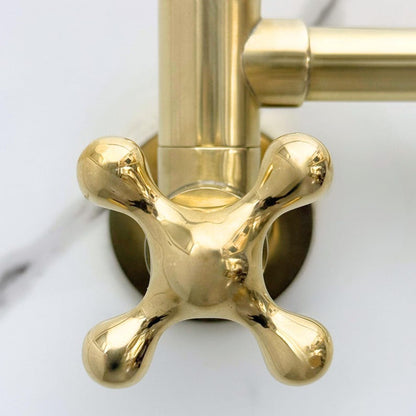 Solid Unlacquered Brass Pot Filler Faucet
