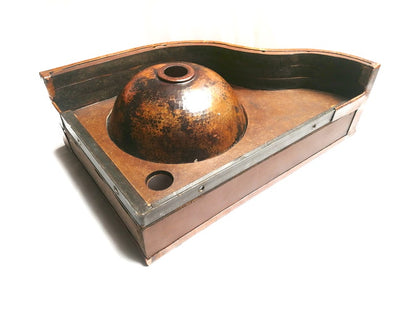 Hand-Hammered Copper Corner Vanity Sink