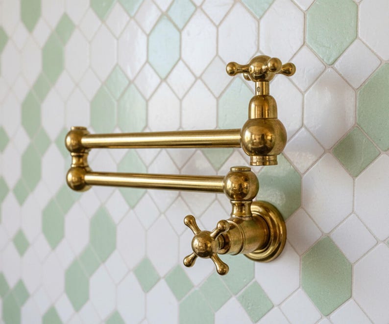 Polished Brass Pot Filler Faucet