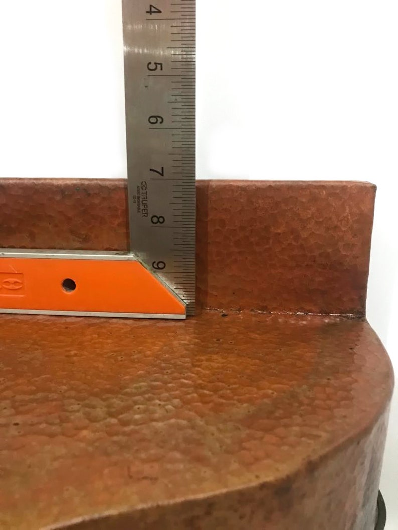 Hand-Hammered Copper Corner Vanity Sink