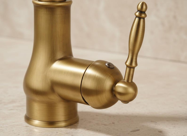 Brushed Brass Pull-Down Kitchen Faucet