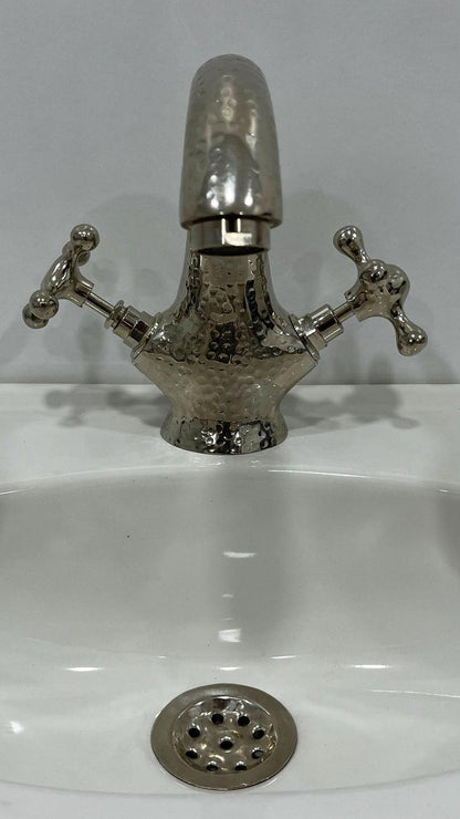 Hammered Nickel Brass Bathroom Faucet