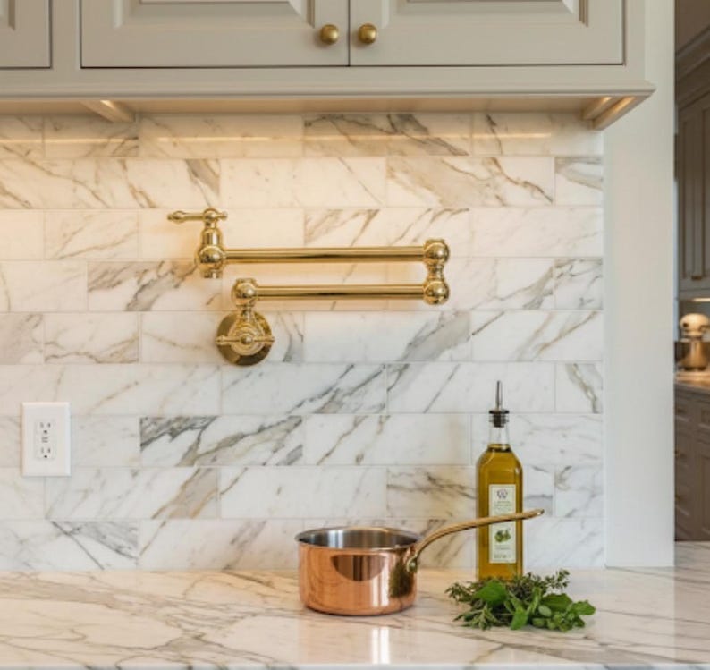 Wall Mounted Folding Stove Faucet with Cross Handles