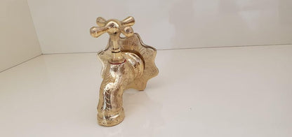 Engraved Brass Wall Faucet