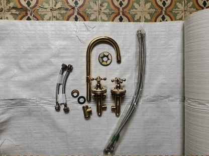 Moroccan Mosaic Brass Widespread Faucet