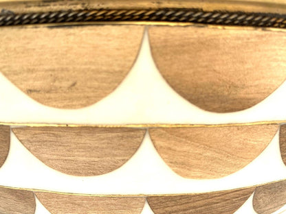 Moroccan Wood & Resin Inlay Vessel Sink with Brass Interior