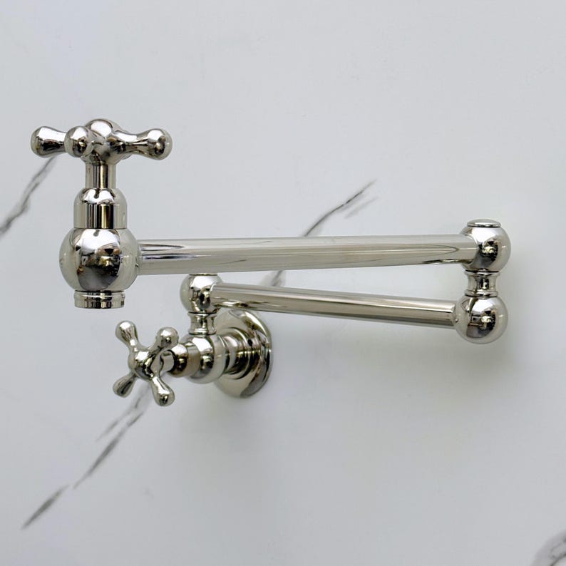 Title: Polished Nickel Wall Mount Pot Filler