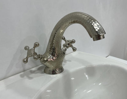 Hammered Nickel Brass Bathroom Faucet