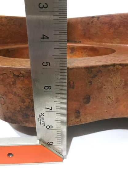 Hand-Hammered Copper Corner Vanity Sink