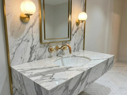 Orange Mosaic Brass Wall Mount Faucet