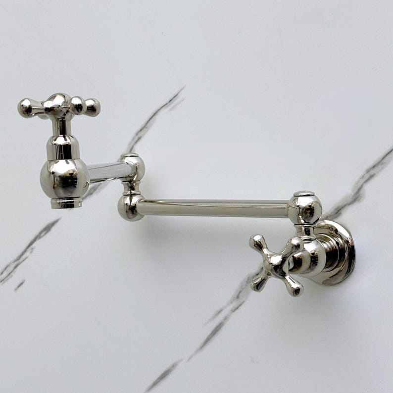 Title: Polished Nickel Wall Mount Pot Filler