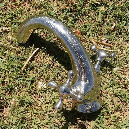 Engraved Polished Nickel Bathroom Faucet