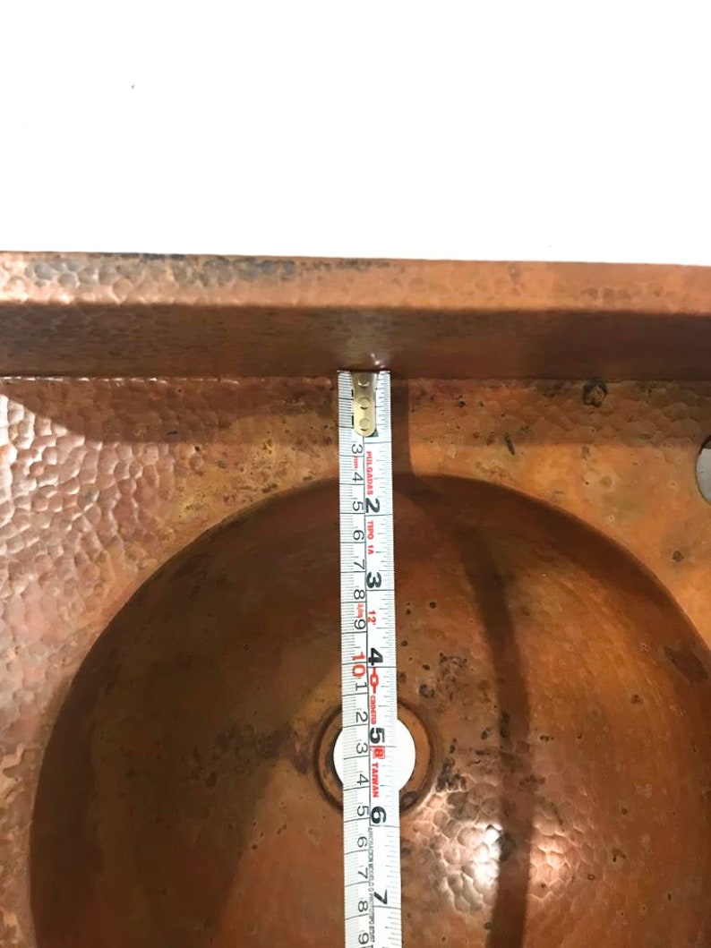 Handmade Hammered Copper Corner Sink