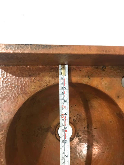 Handmade Hammered Copper Corner Sink