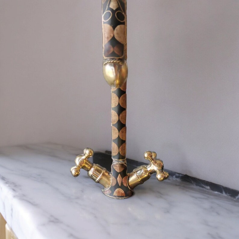 Moroccan Mosaic Brass Bathroom Faucet