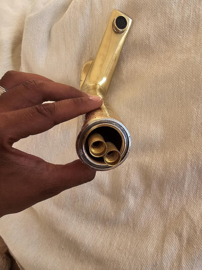 Tall Engraved Brass Waterfall Faucet