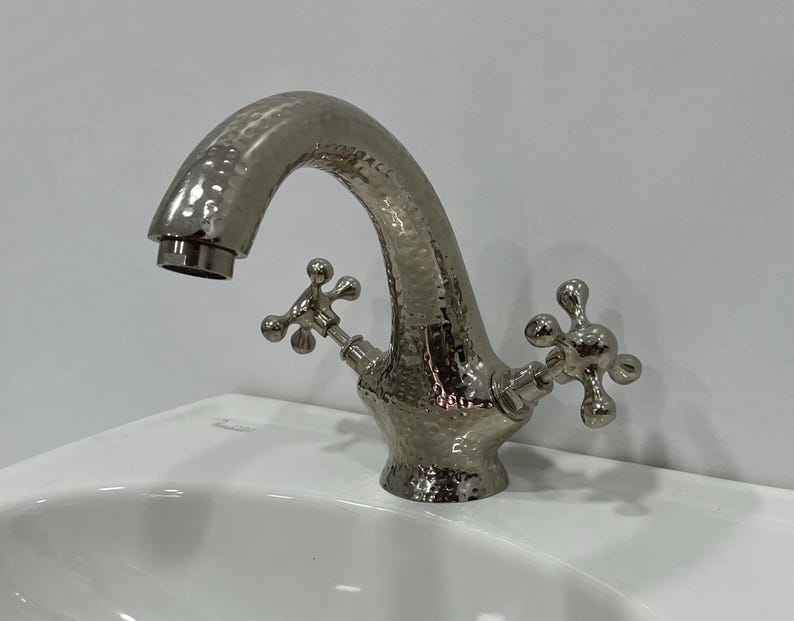 Hammered Nickel Brass Bathroom Faucet