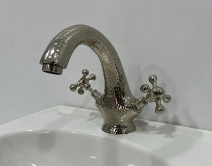 Hammered Nickel Brass Bathroom Faucet