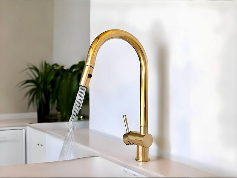 Pull-Down Brass Kitchen Faucet