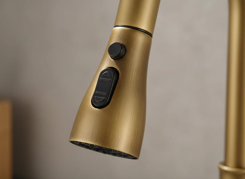 Brushed Brass Pull-Down Kitchen Faucet