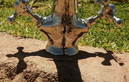 Engraved Polished Nickel Bathroom Faucet