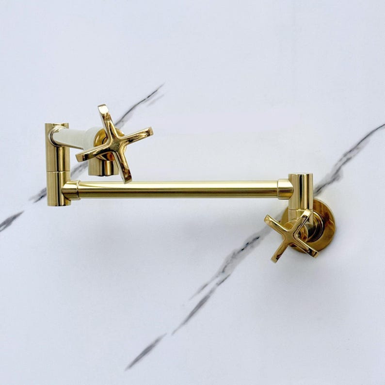 Solid Unlacquered Brass Pot Filler Faucet