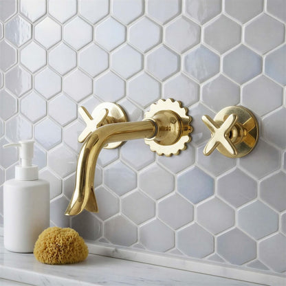 Brass Wall-Mount Bathroom Faucet