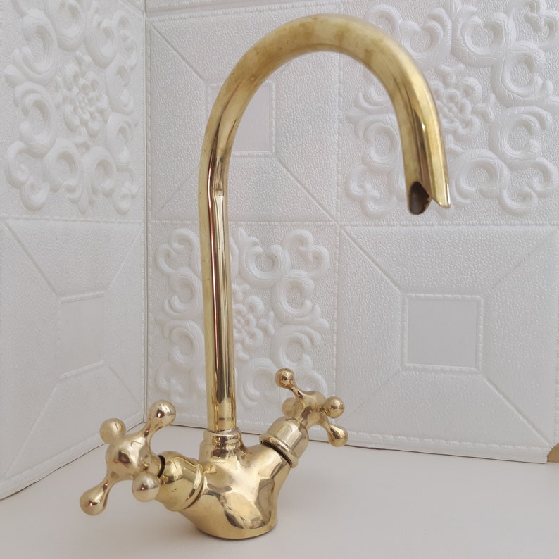Vintage Solid Brass Bridge Faucet