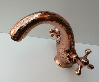 Engraved Wall-Mount Brass Faucet