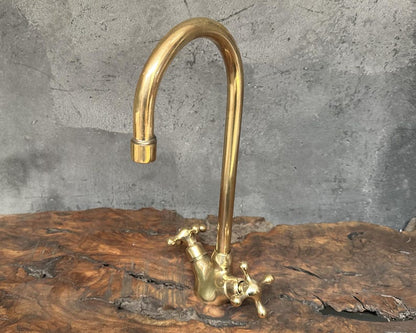 Vintage Solid Brass Bridge Faucet