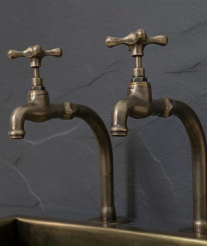 Unlacquered Brass Widespread Bathroom Faucet