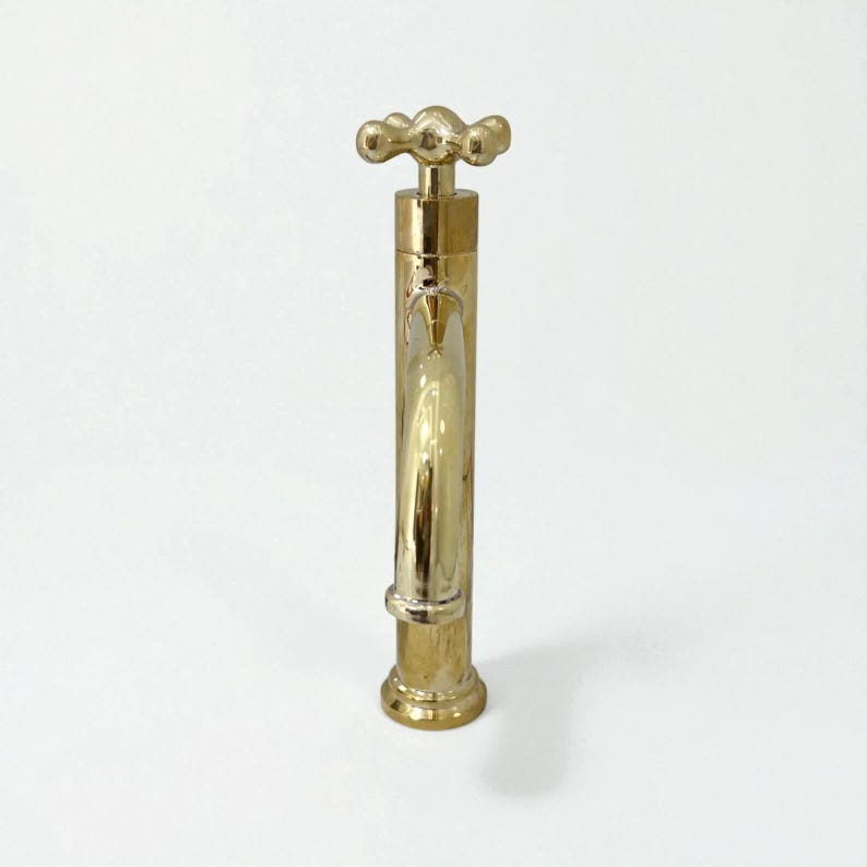 Polished Brass Tall Bathroom Faucet
