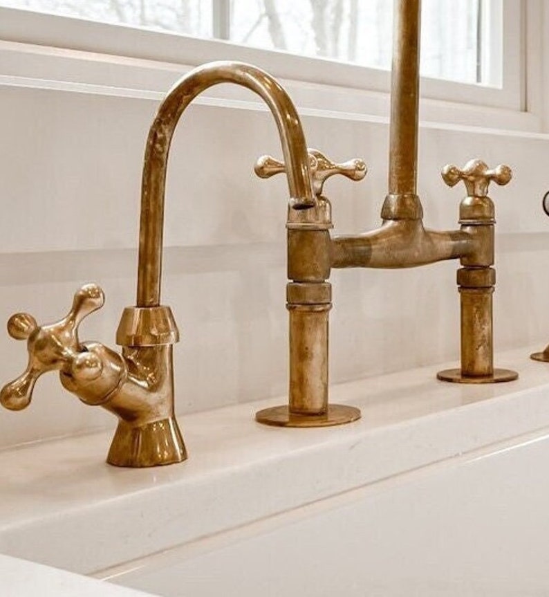Unlacquered Brass Cold Water Faucet - Kitchen Faucets