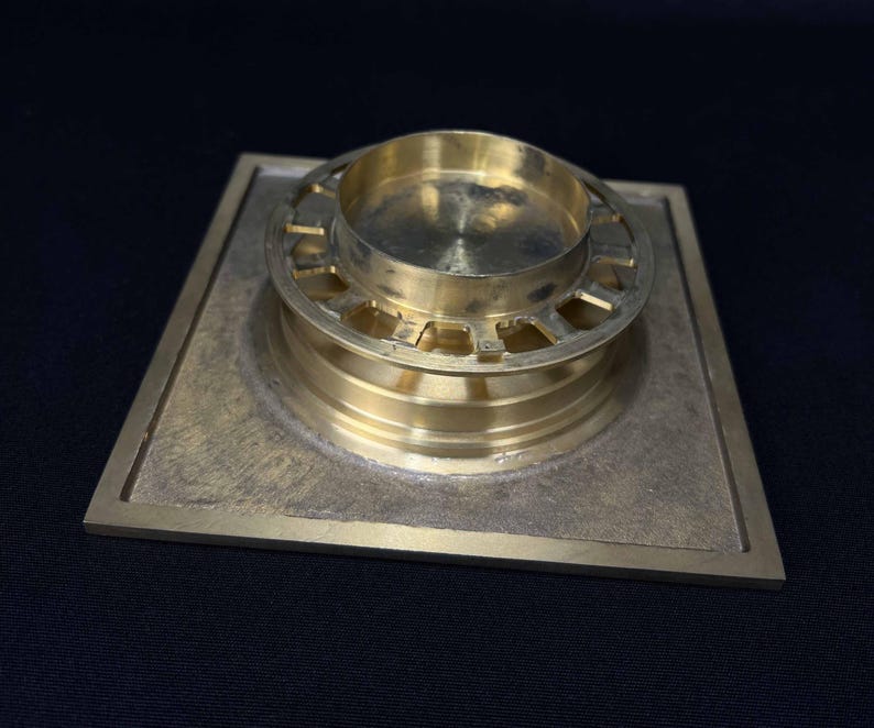 Engraved Solid Brass Square Floor Drain Cover – Ornate Moroccan Shower Drain Grate