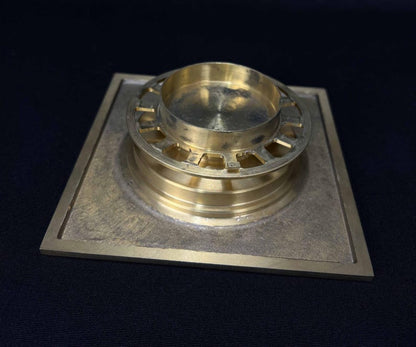 Engraved Solid Brass Square Floor Drain Cover – Ornate Moroccan Shower Drain Grate